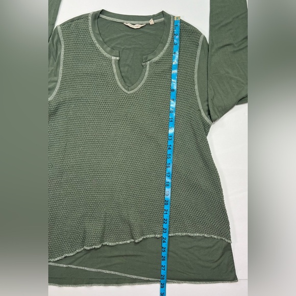 Soft Surroundings Hallie Henley Long Sleeve Asymmetrical Tunic Top - green, L - Picture 7 of 8